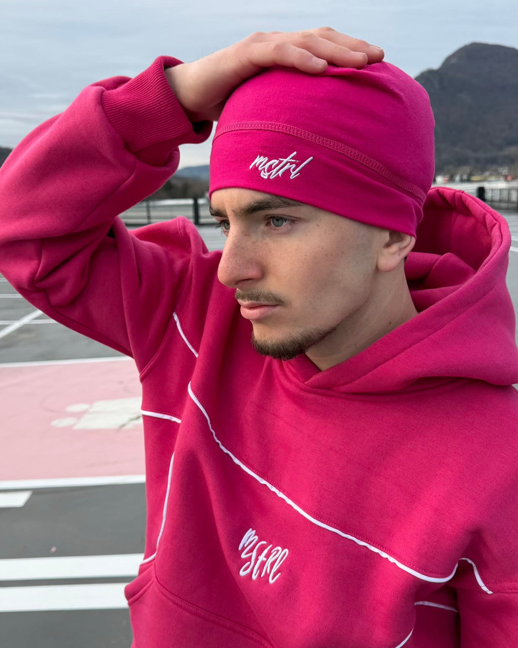 PINK SKULL CAP