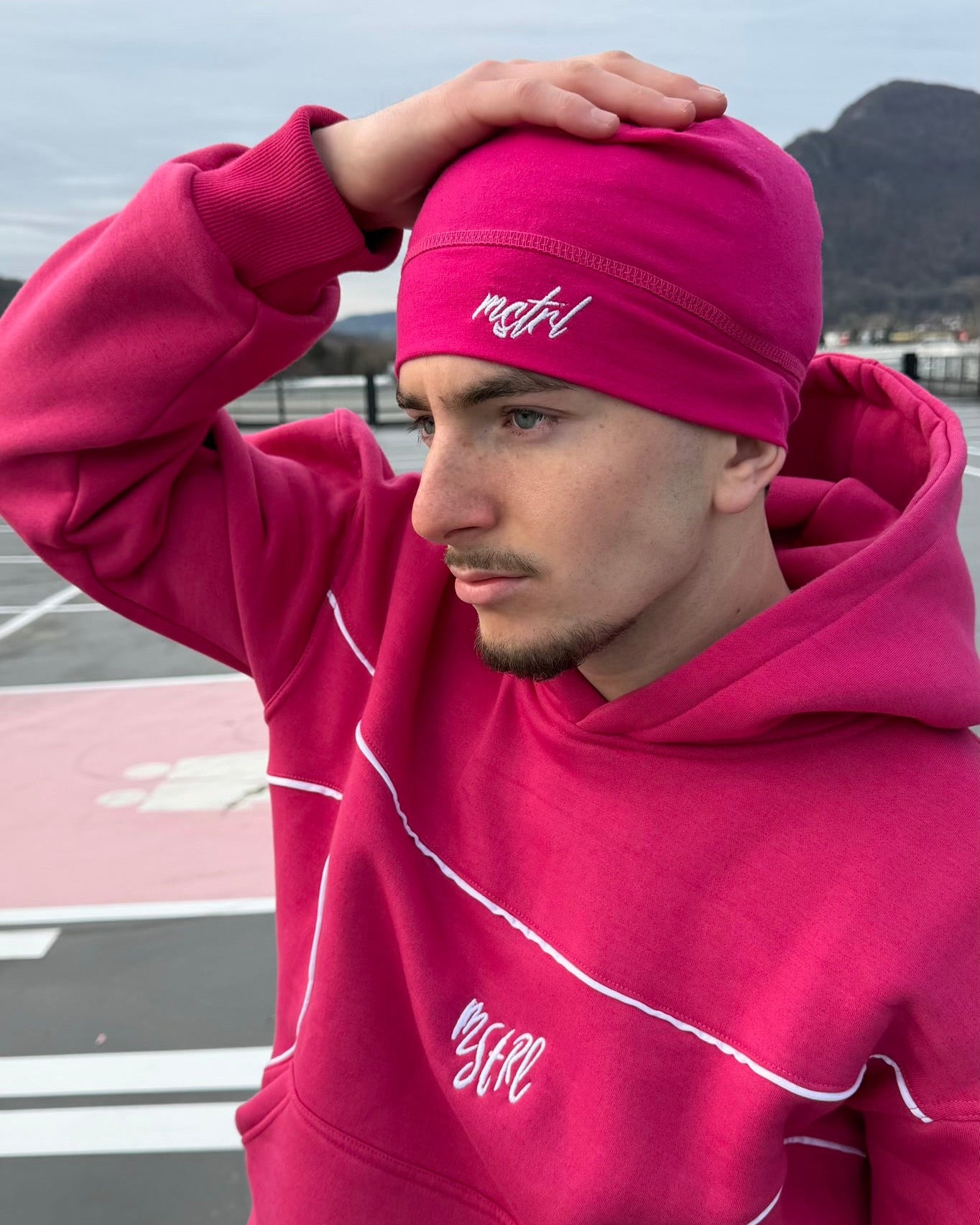 PINK SKULL CAP